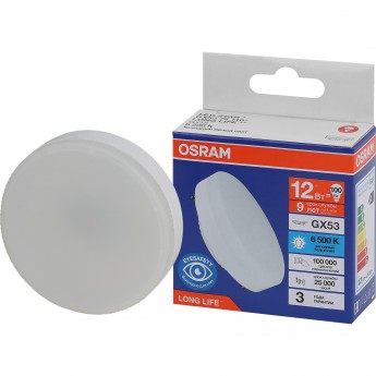 Лампа светодиодная OSRAM LONG LIFE LED 12Вт GX53 6500К 960Лм спот 220В (замена 100Вт)